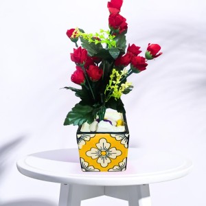 Artificial Red Rose Bouquet (with Pot) – Realistic Faux Roses with Green Leaves, Decorative Fake Flower Stem for Home Décor, Wedding, Valentine’s Day, Anniversary & Table Centerpiece (Mutlicolor) Artificial Red Rose Bouquet (with Pot) – Realistic Faux Roses with Green Leaves, Decorative Fake Flower Stem for Home Décor, Wedding, Valentine’s Day, Anniversary & Table Centerpiece (Mutlicolor)