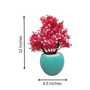 Artificial Pink Chrysanthemum Flower Bunch with Textured Teal Pot | 12 x 4.5 Inches Decorative Faux for Home & Office Artificial Pink Chrysanthemum Flower Bunch with Textured Teal Pot | 12 x 4.5 Inches Decorative Faux for Home & Office