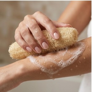 Natural Loofah Sponge for Bath & Body Scrubbing | 100% Organic Luffa Exfoliating Sponge | Eco-Friendly Shower Scrubber for Skin Care & Cleaning (Pack of 2)