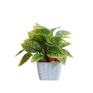 Artificial Leaf Plant with Pot Realistic Faux Greenery Indoor Decoration Home Office Tabletop Decor Artificial Leaf Plant with Pot Realistic Faux Greenery Indoor Decoration Home Office Tabletop Decor