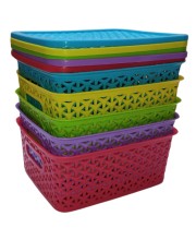 Hi Tech Sales Unbreakable Multipurpose Plastic Baskets with Lid | For Fruit, Bathroom, Stationary, Home, Kitchen, Office | Rectangular, Small, Color: Sky, Yellow, Green, Red, violet (20 X 15.5 X 9 cm) Hi Tech Sales Unbreakable Multipurpose Plastic Baskets with Lid | For Fruit, Bathroom, Stationary, Home, Kitchen, Office | Rectangular, Small, Color: Sky, Yellow, Green, Red, violet (20 X 15.5 X 9 cm)