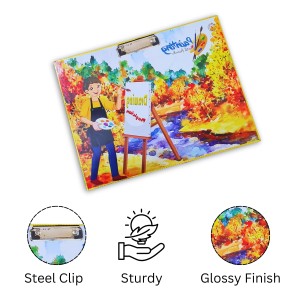 HiTechMart Kids Drawing Board Clipboard – Hardboard Writing Pad with Clip, Artistic Sketching & Painting Board for Children – Lightweight & Durable Surface for School, Home & Creative Activities HiTechMart Kids Drawing Board Clipboard – Hardboard Writing Pad with Clip, Artistic Sketching & Painting Board for Children – Lightweight & Durable Surface for School, Home & Creative Activities