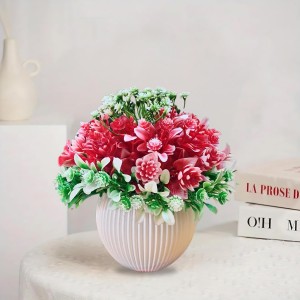 HiTechMart Artificial Flower Arrangement in Plastic Vase – Lifelike Red & Green Faux Bouquet for Home Décor, Office, Living Room, Table Centerpiece, and Gift – Elegant & Maintenance-Free HiTechMart Artificial Flower Arrangement in Plastic Vase – Lifelike Red & Green Faux Bouquet for Home Décor, Office, Living Room, Table Centerpiece, and Gift – Elegant & Maintenance-Free