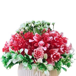 HiTechMart Artificial Flower Arrangement in Plastic Vase – Lifelike Red & Green Faux Bouquet for Home Décor, Office, Living Room, Table Centerpiece, and Gift – Elegant & Maintenance-Free HiTechMart Artificial Flower Arrangement in Plastic Vase – Lifelike Red & Green Faux Bouquet for Home Décor, Office, Living Room, Table Centerpiece, and Gift – Elegant & Maintenance-Free