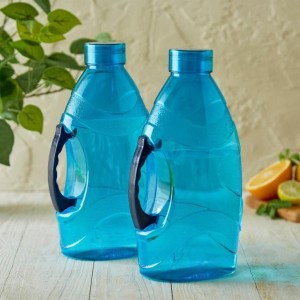 Reusable Large Capacity Water Bottle with Handle, Durable Plastic Drinking Bottle, Blue (Set of 2) (Blue) Reusable Large Capacity Water Bottle with Handle, Durable Plastic Drinking Bottle, Blue (Set of 2) (Blue)