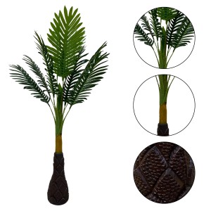 Hi Tech Sales Artificial Palm Tree Plants Standable | 10 Green Leaves, Big Ornamental Plant for Interior Decor/Home Decor/Office Decor | 43.5 inch Tall Natural Looking Tree Feel Real, Super Quality