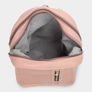 Brink Women's Pink Polyurethane Backpack - (M532) Brink Women's Pink Polyurethane Backpack - (M532)