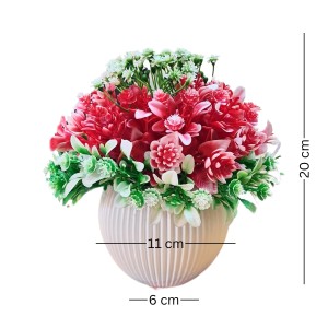 HiTechMart Artificial Flower Arrangement in Plastic Vase – Lifelike Red & Green Faux Bouquet for Home Décor, Office, Living Room, Table Centerpiece, and Gift – Elegant & Maintenance-Free HiTechMart Artificial Flower Arrangement in Plastic Vase – Lifelike Red & Green Faux Bouquet for Home Décor, Office, Living Room, Table Centerpiece, and Gift – Elegant & Maintenance-Free