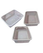 Plastic Storage Basket set of 3 | Multipurpose Rectangular Organizer Basket for Kitchen, Bathroom, Office & Home for daily use. Plastic Storage Basket set of 3 | Multipurpose Rectangular Organizer Basket for Kitchen, Bathroom, Office & Home for daily use.