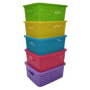 Hi Tech Sales Unbreakable Multipurpose Plastic Baskets with Lid | For Fruit, Bathroom, Stationary, Home, Kitchen, Office | Rectangular, Small, Color: Sky, Yellow, Green, Red, violet (20 X 15.5 X 9 cm) Hi Tech Sales Unbreakable Multipurpose Plastic Baskets with Lid | For Fruit, Bathroom, Stationary, Home, Kitchen, Office | Rectangular, Small, Color: Sky, Yellow, Green, Red, violet (20 X 15.5 X 9 cm)