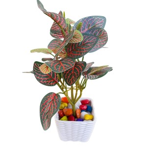 Artificial Leaf Plant with Pot Realistic Faux Greenery Home Office Decor Indoor Outdoor Artificial Leaf Plant with Pot Realistic Faux Greenery Home Office Decor Indoor Outdoor