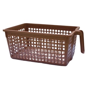 Hi Tech Sales No. 1 Basket for Fruit, vagitable, Stationary, Storage Basket & Container Small (Colour-Navy Blue, Brown, Chocolate), Plastic Handy Basket. (Chocolate) Hi Tech Sales No. 1 Basket for Fruit, vagitable, Stationary, Storage Basket & Container Small (Colour-Navy Blue, Brown, Chocolate), Plastic Handy Basket. (Chocolate)