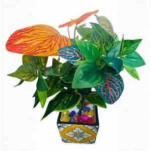 Artificial Leaf Plant (with Pot) – Realistic Faux Roses with Green Leaves, Decorative Fake Flower Stem for Home Décor, Wedding, Valentine’s Day, Anniversary & Table Centerpiece (Multicolor) Artificial Leaf Plant (with Pot) – Realistic Faux Roses with Green Leaves, Decorative Fake Flower Stem for Home Décor, Wedding, Valentine’s Day, Anniversary & Table Centerpiece (Multicolor)