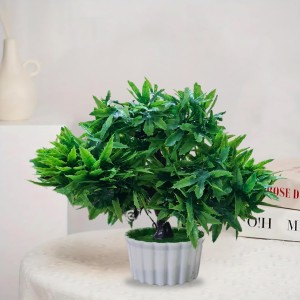 HiTechMart Artificial Green Bonsai Tree – Lifelike Faux Miniature Plant in White Pot for Home & Office Décor, Maintenance-Free Decorative Greenery HiTechMart Artificial Green Bonsai Tree – Lifelike Faux Miniature Plant in White Pot for Home & Office Décor, Maintenance-Free Decorative Greenery
