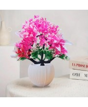 HiTechMart Artificial Pink & Green Decorative Plant with Vase – Lifelike Faux Floral Arrangement for Home, Office, Desk, Table, and Indoor Decor – Maintenance-Free Elegant Artificial Flower Pot HiTechMart Artificial Pink & Green Decorative Plant with Vase – Lifelike Faux Floral Arrangement for Home, Office, Desk, Table, and Indoor Decor – Maintenance-Free Elegant Artificial Flower Pot