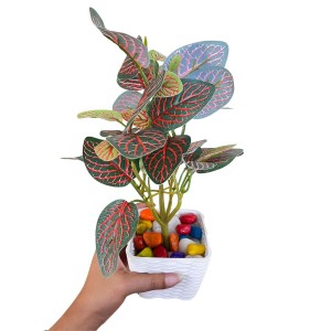Artificial Leaf Plant with Pot Realistic Faux Greenery Home Office Decor Indoor Outdoor Artificial Leaf Plant with Pot Realistic Faux Greenery Home Office Decor Indoor Outdoor