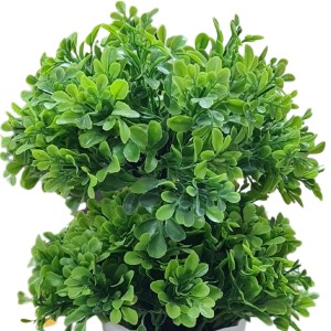 HiTechMart Artificial Green Topiary Plant in White Textured Pot – Realistic Faux Decorative Bush for Home, Office, and Indoor Décor HiTechMart Artificial Green Topiary Plant in White Textured Pot – Realistic Faux Decorative Bush for Home, Office, and Indoor Décor