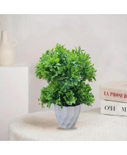 HiTechMart Artificial Green Topiary Plant in White Textured Pot – Realistic Faux Decorative Bush for Home, Office, and Indoor Décor HiTechMart Artificial Green Topiary Plant in White Textured Pot – Realistic Faux Decorative Bush for Home, Office, and Indoor Décor