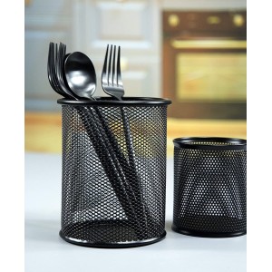 Black Round Mesh Pen Stand Pencil Holder pack of 1 I Desk Organizer for Office, Study & Home (Black) Black Round Mesh Pen Stand Pencil Holder pack of 1 I Desk Organizer for Office, Study & Home (Black)