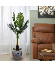 Hi Tech Sales Artificial Palm Tree Plants Standable | 10 Green Leaves, Big Ornamental Plant for Interior Decor/Home Decor/Office Decor | 43.5 inch Tall Natural Looking Tree Feel Real, Super Quality Hi Tech Sales Artificial Palm Tree Plants Standable | 10 Green Leaves, Big Ornamental Plant for Interior Decor/Home Decor/Office Decor | 43.5 inch Tall Natural Looking Tree Feel Real, Super Quality