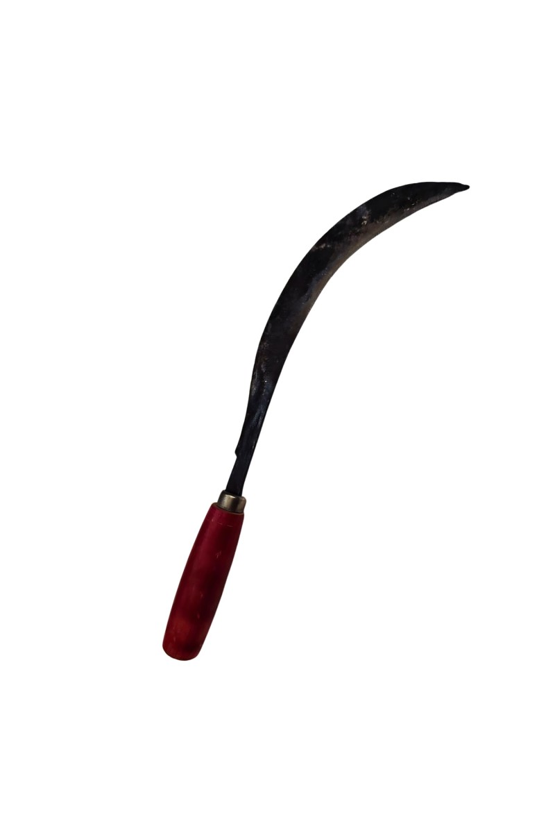 Handheld Garden Sickle with Sharp Curved Steel Blade & Wooden Handle | Multipurpose Grass Cutter for Farming, Harvesting & Weeding | Durable Manual Tool for Home Garden & Agriculture Use