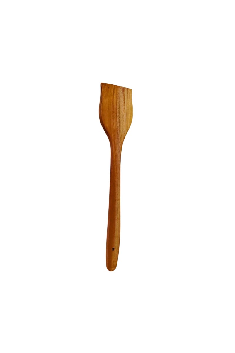 Wood Chapati Turner Spatula | Handmade Wooden Cooking Spoon for Roti, Dosa & Non-Stick Cookware | Natural Kitchen Utensil with Long Handle