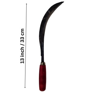 Handheld Garden Sickle with Sharp Curved Steel Blade & Wooden Handle | Multipurpose Grass Cutter for Farming, Harvesting & Weeding | Durable Manual Tool for Home Garden & Agriculture Use Handheld Garden Sickle with Sharp Curved Steel Blade & Wooden Handle | Multipurpose Grass Cutter for Farming, Harvesting & Weeding | Durable Manual Tool for Home Garden & Agriculture Use