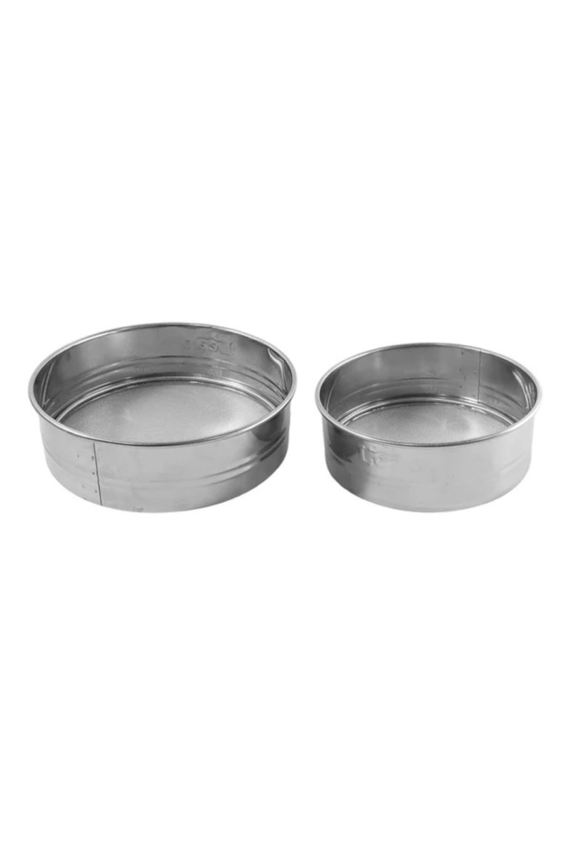 Stainless Steel Fine Mesh Atta Chalni Sieve Set (2 Piece) | Multipurpose Flour Sifter & Kitchen Strainer for Atta, Maida, Suji, Rice Flour & Baking Use