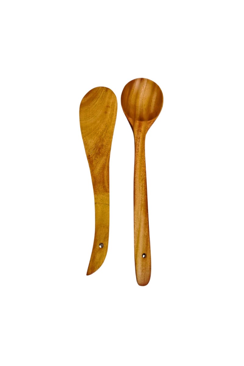 Wooden Cooking Spoon & Spatula Set â€“ Natural Teak Wood Kitchen Utensils, Non-Stick Safe, Heat Resistant, Eco-Friendly Handcrafted Cooking Tools for Home & Kitchen Use