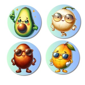 Avocado, Onion, Sapota, Mango Fridge Magnets 4 Piece Set | 3 Inch Round Wall Fridge Decor (F23324) Avocado, Onion, Sapota, Mango Fridge Magnets 4 Piece Set | 3 Inch Round Wall Fridge Decor (F23324)