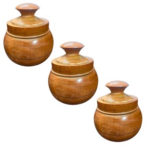 Handcrafted Wooden Jar with Lid | Multipurpose Storage Container for Kitchen, Sugar, salt,dry fruits & Home Décoration (Pack of 3) Handcrafted Wooden Jar with Lid | Multipurpose Storage Container for Kitchen, Sugar, salt,dry fruits & Home Décoration (Pack of 3)