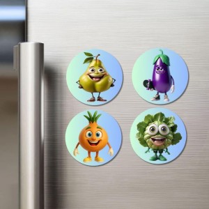 Beetroot, Pear, Radish, Mint Fridge Magnets 4 Piece Set | 3 Inch Round Wall Fridge Decor (F23333) Beetroot, Pear, Radish, Mint Fridge Magnets 4 Piece Set | 3 Inch Round Wall Fridge Decor (F23333)