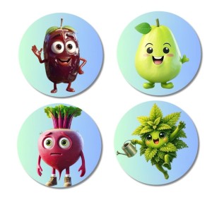 Beetroot, Pear, Radish, Mint Fridge Magnets 4 Piece Set | 3 Inch Round Wall Fridge Decor (F23316) Beetroot, Pear, Radish, Mint Fridge Magnets 4 Piece Set | 3 Inch Round Wall Fridge Decor (F23316)