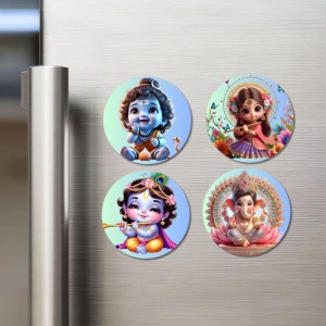 Saraswati, Lakshmi, and Ganesha. Fridge Magnets 4 Piece Set | 3 Inch Round Wall Fridge Decor (F22782) Saraswati, Lakshmi, and Ganesha. Fridge Magnets 4 Piece Set | 3 Inch Round Wall Fridge Decor (F22782)