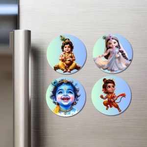 Balarama, Krishna, Sudama Fridge Magnets 4 Piece Set | 3 Inch Round Wall Fridge Decor (F23250) Balarama, Krishna, Sudama Fridge Magnets 4 Piece Set | 3 Inch Round Wall Fridge Decor (F23250)