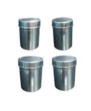 Stainless Steel Tea Canister Set of 4 | Airtight Storage Container for Tea, Coffee & Sugar | Durable Rust-Resistant Kitchen Storage Jars with Lid