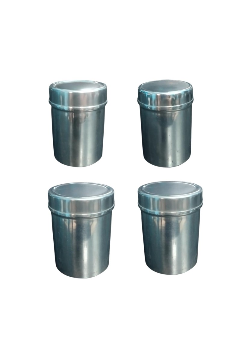 Stainless Steel Tea Canister Set of 4 | Airtight Storage Container for Tea, Coffee & Sugar | Durable Rust-Resistant Kitchen Storage Jars with Lid