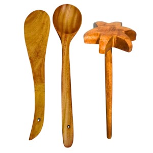 Wooden Kitchen Utensils Set of 3 – Teak Wood Spoon, Spatula & Masher | Non-Stick Safe Cooking Tools | Heat Resistant, Durable & Eco-Friendly Cooking Set for Home Kitchen Wooden Kitchen Utensils Set of 3 – Teak Wood Spoon, Spatula & Masher | Non-Stick Safe Cooking Tools | Heat Resistant, Durable & Eco-Friendly Cooking Set for Home Kitchen