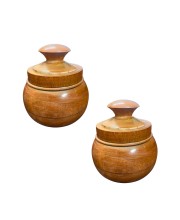 Handcrafted Wooden Jar with Lid | Multipurpose Storage Container for Kitchen, Sugar, salt,dry fruits & Home DÃ©coration (Pack of 2)