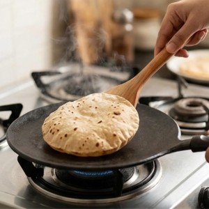 Wood Chapati Turner Spatula | Handmade Wooden Cooking Spoon for Roti, Dosa & Non-Stick Cookware | Natural Kitchen Utensil with Long Handle Wood Chapati Turner Spatula | Handmade Wooden Cooking Spoon for Roti, Dosa & Non-Stick Cookware | Natural Kitchen Utensil with Long Handle