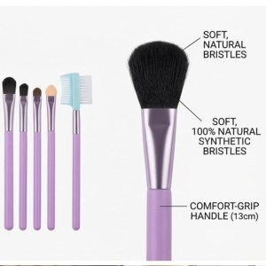 Makeup Brush Set of 5 – Professional Face & Eye Brushes Kit with Soft Bristles | Foundation, Blush, Eyeshadow & Eyebrow Brushes | Lightweight Blue Handle Cosmetic Tools (3 Colors may vary) Makeup Brush Set of 5 – Professional Face & Eye Brushes Kit with Soft Bristles | Foundation, Blush, Eyeshadow & Eyebrow Brushes | Lightweight Blue Handle Cosmetic Tools (3 Colors may vary)