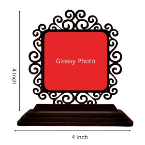 Car Desk/Table Top Adhi Shankaracharya Wooden Showpiece 3x4 Inches, Compact & Stylish Spiritual Display for Car, Home & Office (Pack of 1) (F19779)