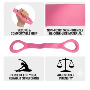 Yoga Stretch Resistance Band for Women & Men, Light Strength Training Elastic Loop Band for Home Workout, Pilates, Flexibility, Mobility & Physical Therapy Exercise Equipment, Pink