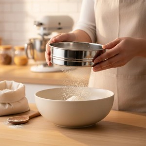 Stainless Steel Fine Mesh Atta Chalni Sieve Set (2 Piece) | Multipurpose Flour Sifter & Kitchen Strainer for Atta, Maida, Suji, Rice Flour & Baking Use Stainless Steel Fine Mesh Atta Chalni Sieve Set (2 Piece) | Multipurpose Flour Sifter & Kitchen Strainer for Atta, Maida, Suji, Rice Flour & Baking Use