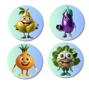 Beetroot, Pear, Radish, Mint Fridge Magnets 4 Piece Set | 3 Inch Round Wall Fridge Decor (F23333) Beetroot, Pear, Radish, Mint Fridge Magnets 4 Piece Set | 3 Inch Round Wall Fridge Decor (F23333)