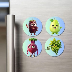 Beetroot, Pear, Radish, Mint Fridge Magnets 4 Piece Set | 3 Inch Round Wall Fridge Decor (F23316) Beetroot, Pear, Radish, Mint Fridge Magnets 4 Piece Set | 3 Inch Round Wall Fridge Decor (F23316)