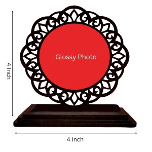 Car Desk/Table Top Adhi Shankaracharya Wooden Showpiece 3x4 Inches, Compact & Stylish Spiritual Display for Car, Home & Office (Pack of 1) (F19779)