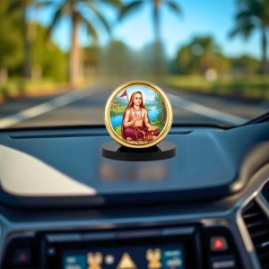 Car Desk/Table Top Aadhi Shankarcharya Metal Golden Photo Stand 2x2 Inches, Compact & Stylish Spiritual Display for Car, Home & Office (Pack of 1) (F18687) Car Desk/Table Top Aadhi Shankarcharya Metal Golden Photo Stand 2x2 Inches, Compact & Stylish Spiritual Display for Car, Home & Office (Pack of 1) (F18687)