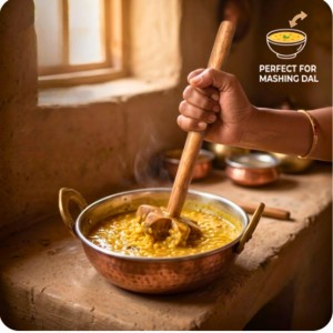 Wooden Kitchen Utensils Set of 3 – Teak Wood Spoon, Spatula & Masher | Non-Stick Safe Cooking Tools | Heat Resistant, Durable & Eco-Friendly Cooking Set for Home Kitchen Wooden Kitchen Utensils Set of 3 – Teak Wood Spoon, Spatula & Masher | Non-Stick Safe Cooking Tools | Heat Resistant, Durable & Eco-Friendly Cooking Set for Home Kitchen