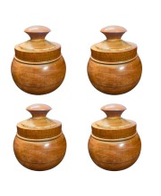Handcrafted Wooden Jar with Lid | Multipurpose Storage Container for Kitchen, Sugar, salt,dry fruits & Home DÃ©coration (Pack of 4)